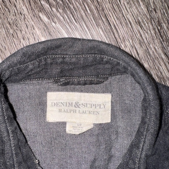 Dark Denim Button-Up Shirt - Picture 2 of 3